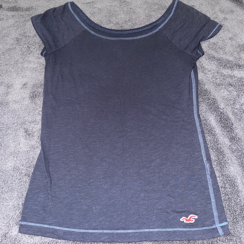 Abercrombie & Fitch Navy Off the Shoulder Tee Size Xsmall